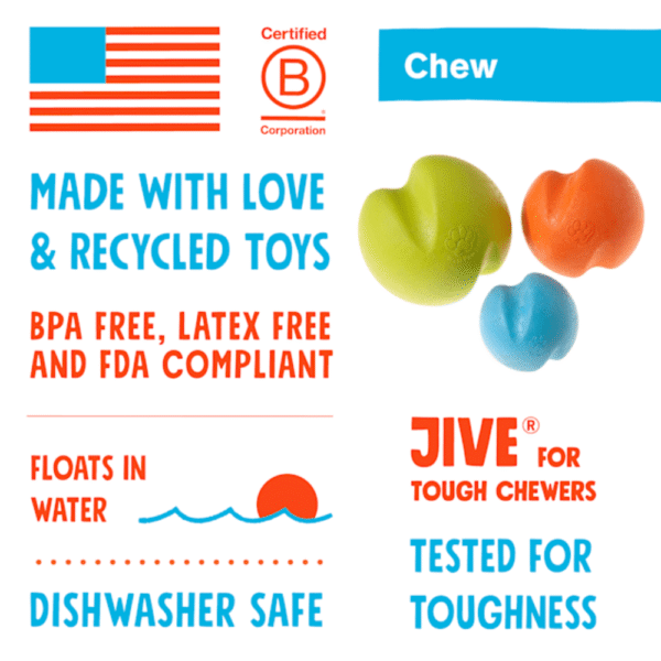 West Paw Jive Ball Assorted Dog Chew Toy, X-Small